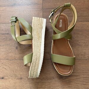 Michael Kors Green Espadrille Sandals
